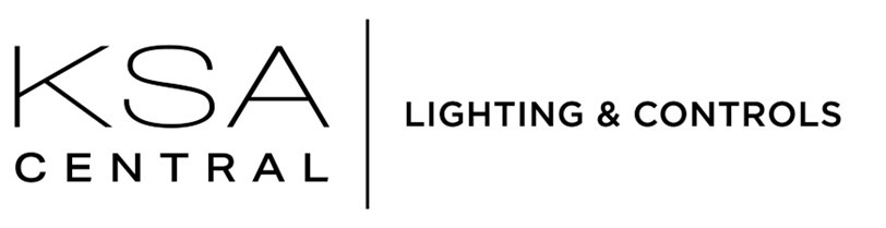 KSA Central logo, featuring the company name prominently with a focus on "Lighting & Controls," representing brand identity in the lighting industry.